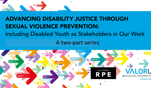 Advancing Disability Justice Through Sexual Violence Prevention: Including Disabled Youth as Stakeholders in Our Work